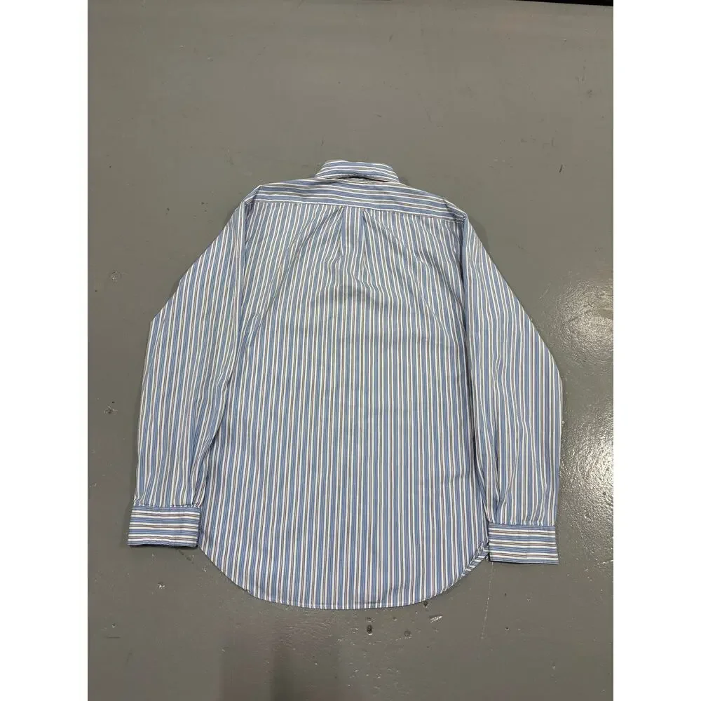 Polo Ralph Lauren Mens 16.5 34/35 XL Classic‎ Fit Striped Button Down Shirt Blue